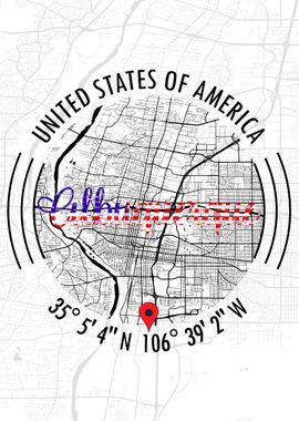 Albuquerque USA Map