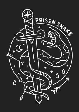 Poison Snake line Art