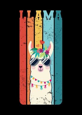 Vintage Llama Retro Alpaca