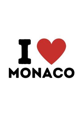 I Love Monaco Simple Heart