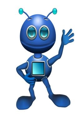 blue cartoon alien