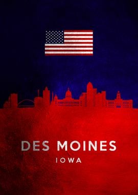 Des Moines Iowa Skyline