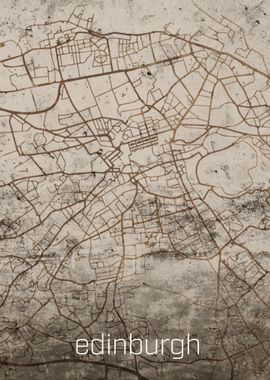 Edinburgh Rustic City Map