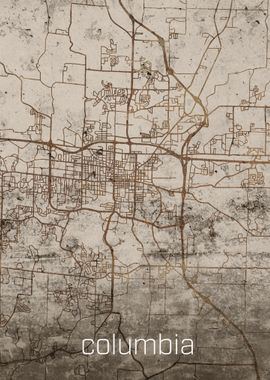 Columbia Rustic City Map