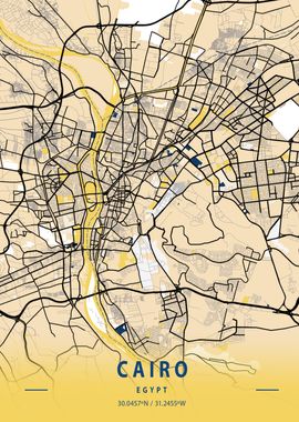 Cairo Yellow City Map