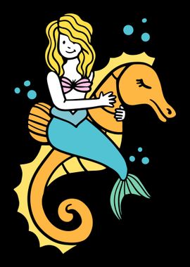 Seehorse Mermaid Gift Girl