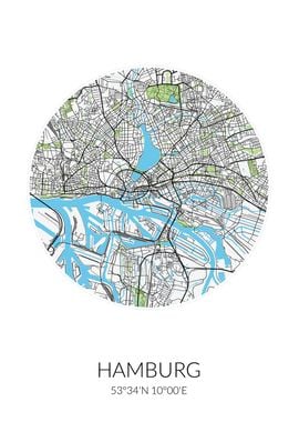 Hamburg Circle City Map