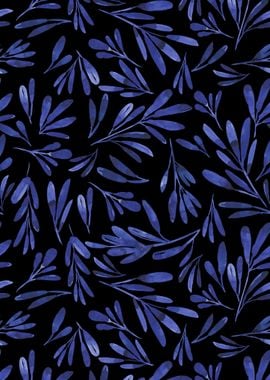 Blue Leaves Illustration