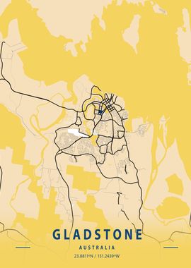 Gladstone Yellow City Map