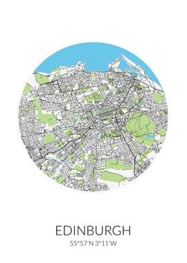 Edinburgh Circle City Map