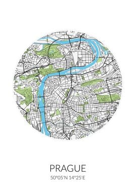 Prague Circle City Map