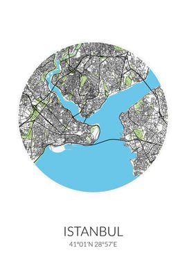 Istanbul Circle City Map