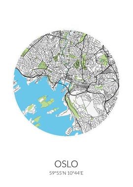 Oslo Circle City Map