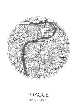 Prague City Map White