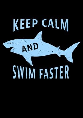 Swim Faster Funny Shark