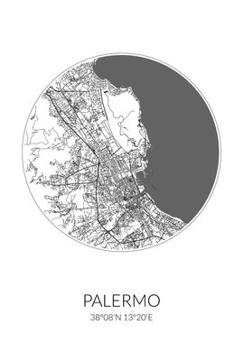 Palermo City Map White