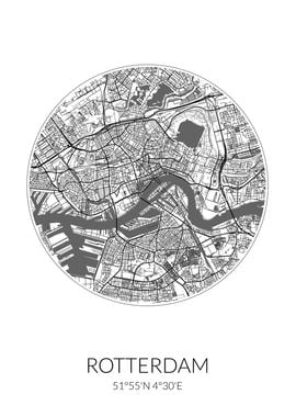 Rotterdam City Map White