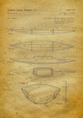 7 Kayak Patent Print