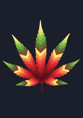 Colorful Cannabis Leaf