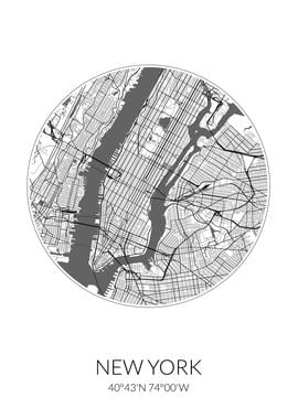 New York City Map White