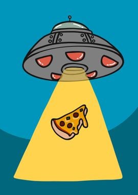 UFO kidnap piece of pizza