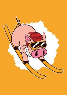 Skiing Pig