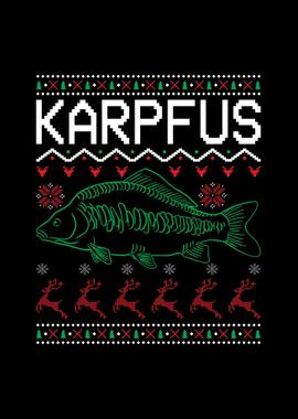 Karpfen Angler Weihnachten