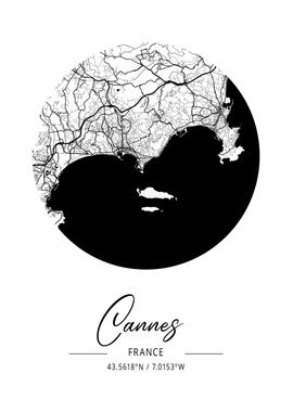 Cannes Area City Map