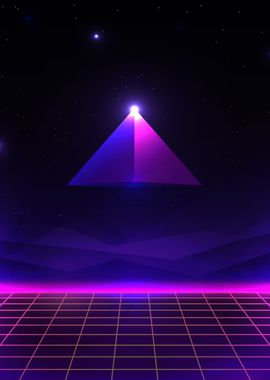 Neon Retro Pyramid Sign