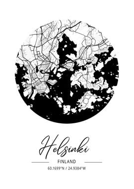 Helsinki Area City Map