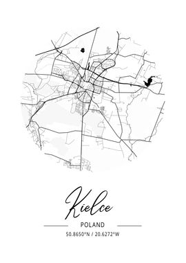 Kielce Area City Map