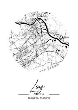 Linz Area City Map