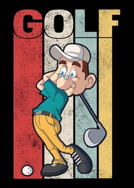 Golfer Golf Retro Golfing 