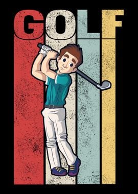 Golfer Golf Retro Golfing 