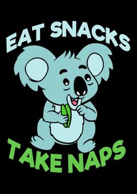 Koala Eat Snacks Take Nap