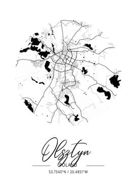 Olsztyn Area City Map