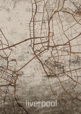 Liverpool Rusty Street Map