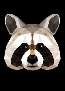 Raccoon Polygon Head