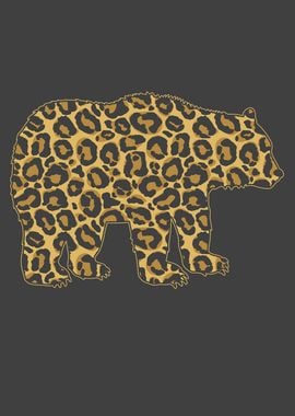 Bear With Leopard Pattern' Poster, picture, metal print, paint by schmugo