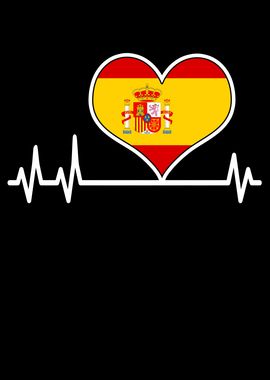 Spain Heart Flag Heartbeat