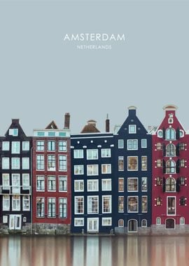 Amsterdam Travel Artwork