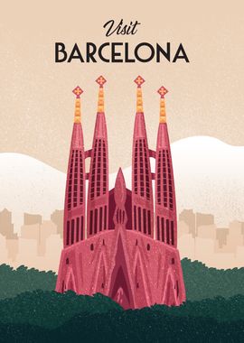 Barcelona travel poster