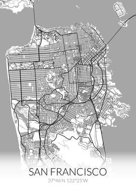 San Francisco Map White