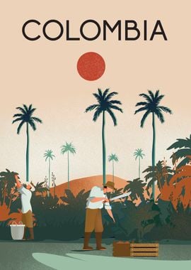 Colombia travel poster