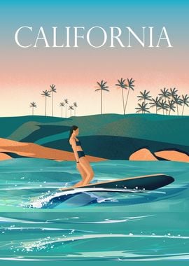 California travel poster