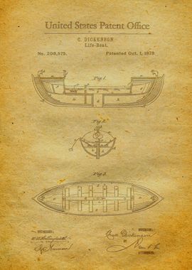 21 Life Boat Patent Print