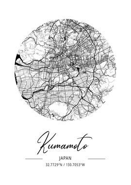 Kumamoto Area City Map