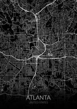 Atlanta Map Black