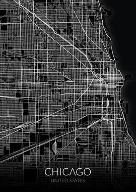 Chicago Map Black