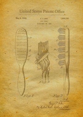 36 Hair Brush Patent